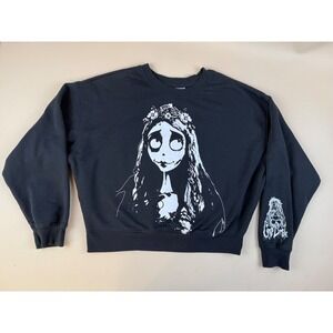 Corpse Bride Sweatshirt Womens M Tim Burton Black Gothic Graphic Pullover